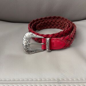 Ribco Braided Leather Belt with Silver Buckle